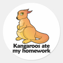 Kangaroos ate my homework stickers