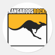 Kangaroos Rock! Round Sticker