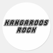 Kangaroos Rock Round Sticker