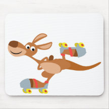 Kangourou de patinage Mousepad de bande dessinée m Tapis De Souris