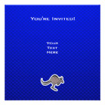 Kangourou mignon ; Bleu Carton D'invitation