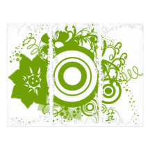 Kanji for Courage Flower Circle Postcards