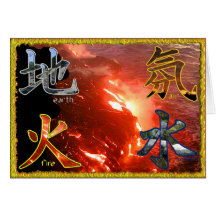 Kanji: Four Elements - Note Card