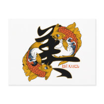 Kanji Koi Fish Beauty Postcards