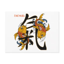 Kanji Koi Fish Energy Post Cards