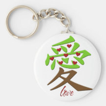 Kanji Love the Earth Keychain