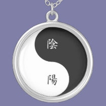 Kanji Yin Yang Black n White necklaces