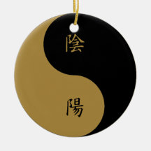 Kanji Yin Yang Christmas Ornaments