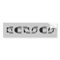 KANSAS (Black and White) Bumper Sticker