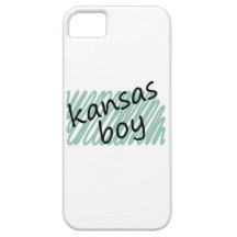 Kansas Boy on Child's Kansas Map Drawing iPhone 5 Case
