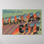 Kansas City, Missouri - Large Letter Scenes posters