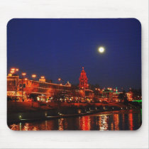 Kansas City Plaza Lights Under Full Moon Mouse Pad