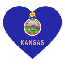 Kansas Flag Heart Sticker stickers