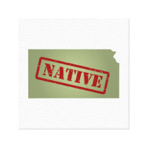 Kansas Native with Kansas Map Gallery Wrap Canvas