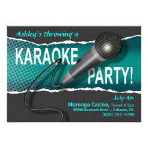 Karaoke Girls' Night Out Party Night Invites