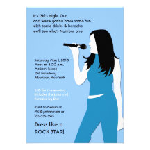 KARAOKE Singing Party Girls Night Out Birthday Custom Announcements