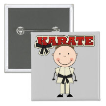 KARATE - Brunette Boy T-shirts and Gifts Pin