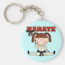 KARATE - Brunette Girl T-shirts and Gifts Keychain