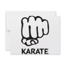 karate fist icon personalized invitations