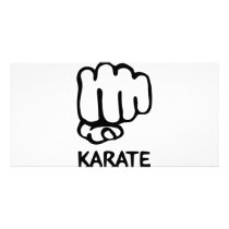 karate fist icon custom photo card