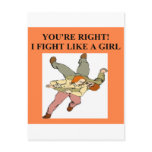 karate girl / woman post cards