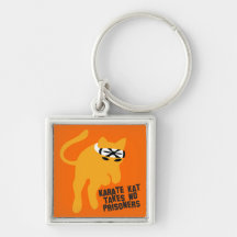 Karate KAT (cat) takes no prisoners Key Chains