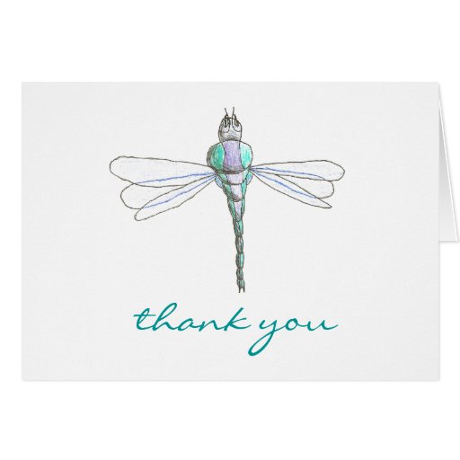 Karate Kat Graphics dragonfly thank-you Cards