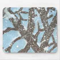 Karate Kat snowy trees Mouse Pad