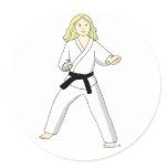 Karate Princess (blonde hair) Stickers
