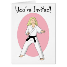 Karate Princess Invitations Martial Arts Party Greeting Card