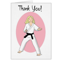 Karate Princess Thank You Cards
