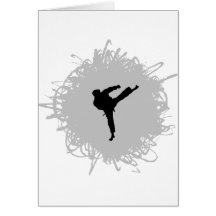 Karate Scribble Style Card