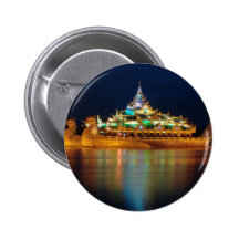 Karaweik Palace, Yangon, Burma, Myanmar Pinback Button