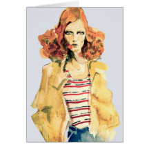 Karen Elson | Fashion Illustration Notecard