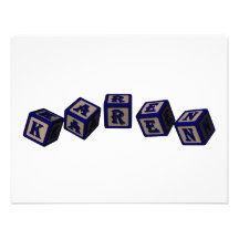 Karen toy blocks in blue invites