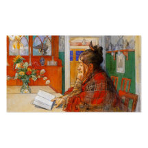 Karin Reading in the Evening Business Cards
