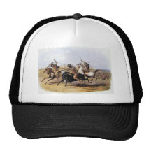 Karl Bodmer - Horse Racing of the Sioux Mesh Hat