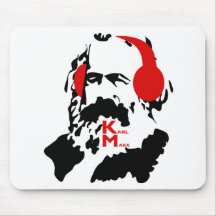 KARL MARX WITH HEADPHONES MOUSE PADS