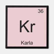 Karla  Name Chemistry Element Periodic Table Fridge Magnet