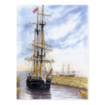 'Kaskelot Enters Charlestown Harbour' Postcard