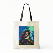 "Kathleen" Mermaid and Jellyfish Tote Bag