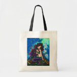 "Kathleen" Mermaid and Jellyfish Tote Bag
