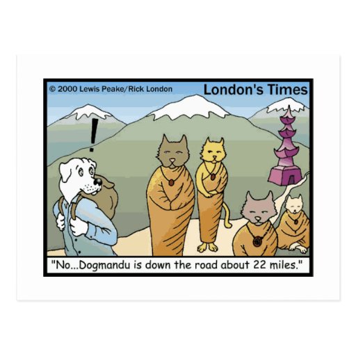 Katmandu & Dogmandu Cartoon Funny Postcards
