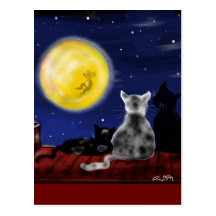 Katzen - TV  postkarte