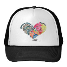 Kauai Love Rooster Heartimal Mesh Hats