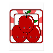 Kawaii Apple Basket (Boy) Business Card Templates