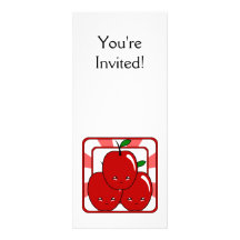 Kawaii Apple Basket (Boy) Custom Invitations