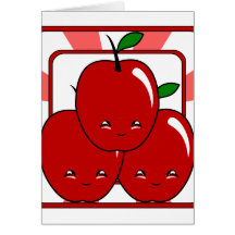 Kawaii Apple Basket (Boy) Greeting Card