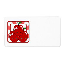 Kawaii Apple Basket (Girl) Custom Shipping Label