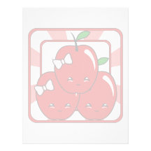 Kawaii Apple Basket (Girl) Letterhead Template